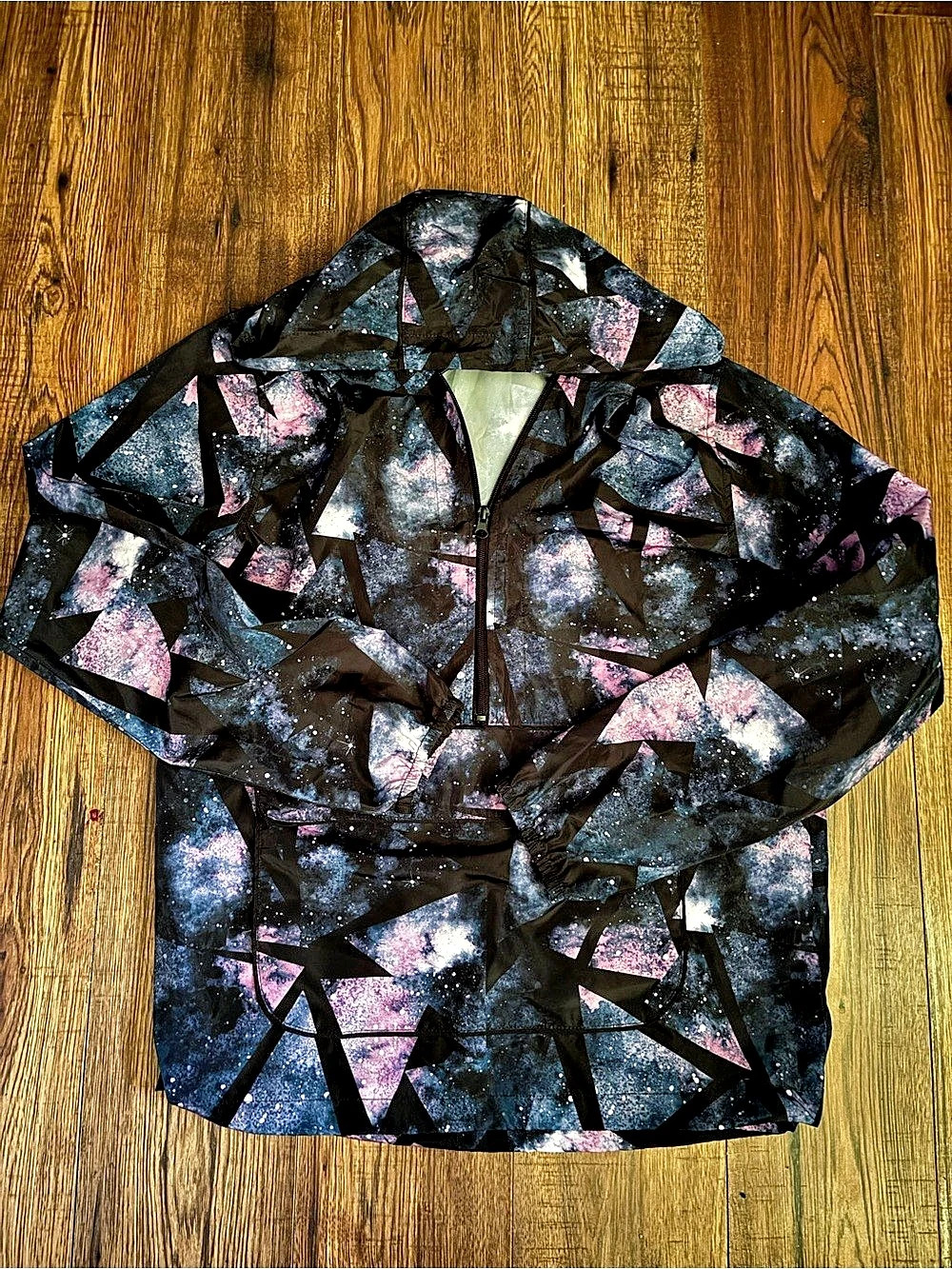 No Boundaries Galaxy Print Anorak Windbreaker Jacket XS
